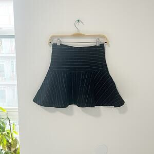 Joanada Boutique Academia Blue & White Pinstripe Wool Mini Skirt Size 2